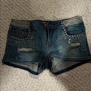 Embellished Denim Shorts